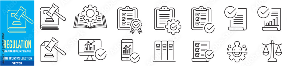 Regulation icons set vector illustration Stock Vector | Adobe Stock