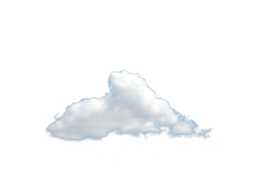 Poster - A fluffy white cloud is shown in the picture, isolated on a transparent background. The cloud has soft edges and a realistic appearance. Concept of weather or sky elements