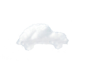 Poster - A cloud resembling the shape of a car floating against a plain white background. Clean and simple design concept representing creativity and imagination