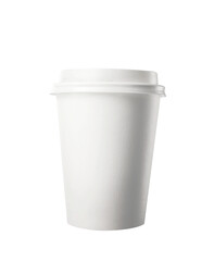 Poster - A disposable white paper cup with a lid shown on a clean white background. Ideal for design mockups, branding, or template layouts for cups