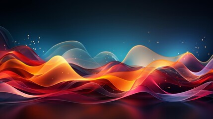 Wall Mural - a colorful wave pattern with a blue background