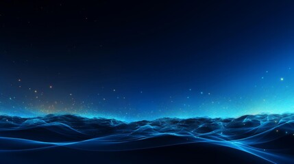Wall Mural - a blue ocean with a lot of stars in the sky