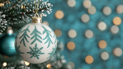 Wall Mural - decorative christmas ornament on a festive background.