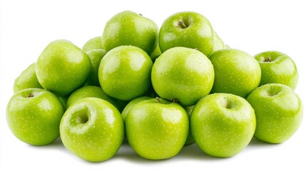 Wall Mural - a mound of crisp, green granny smith apples ready for picking, their tart aroma filling the air with