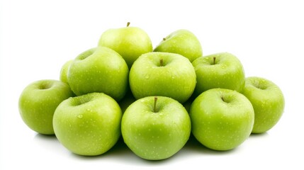 Wall Mural - a mound of crisp, green granny smith apples ready for picking, their tart aroma filling the air with