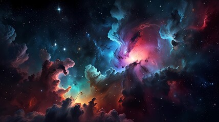 Wall Mural - colorful space galaxy cloud nebula. stary night cosmos backgroud