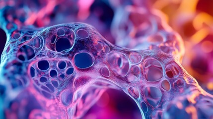 Wall Mural - a vibrant and colorful abstract representation of bubbles in a fluid medium. the interplay of light 