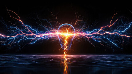 dynamic electrical sparks in vibrant colors glowing brightly