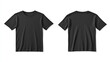 © Jhati - Black mockup t-shirt displayed from front and back views on a white background for design purposes