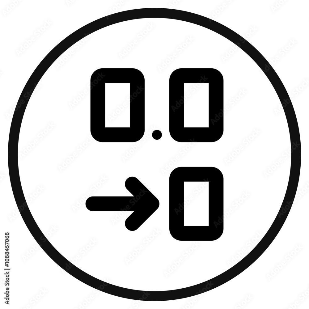 Editable reduce decimal place vector icon. Part of a big icon set ...