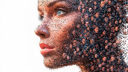 Aufkleber - Artistic expression of identity digital realm conceptual artwork abstract environment close-up view human connection
