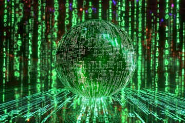 digital sphere in a matrix-like green code environment
