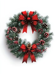 Wall Mural - christmas wreath vector illustration