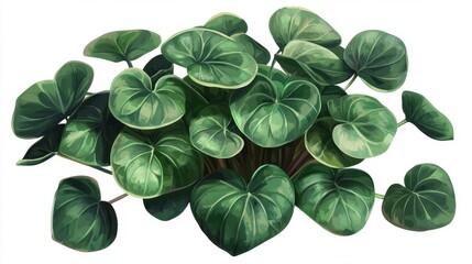 Canvas Print - A lush arrangement of heart-shaped green leaves, creating a vibrant natural display.