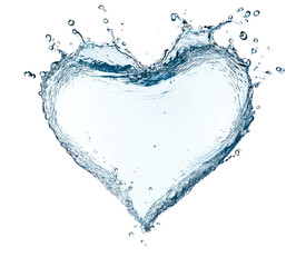 Aufkleber - High-Quality PNG of Splashes of water in the shape of a heart Isolated on White Background – High Resolution