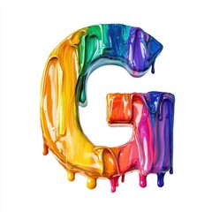 Wall Mural - a colorful, dripping letter 