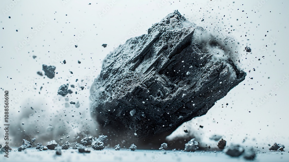 Cosmic Rockfall: A minimalist image of an isolated rock plunging ...