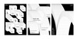 © KKK - paper layer blend effect error window graphic design poster template set pile up layout a4 black white monochrome abstract square pattern concept trendy modern minimal style front cover flyer printing