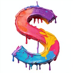 Wall Mural - a colorful, dripping paint letter 