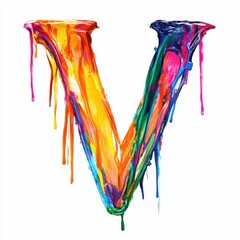 Wall Mural - a colorful, dripping letter 
