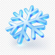 © Vectorman2017 - Blue glass Snowflake icon isolated on transparent background. 3D vector illustration file.