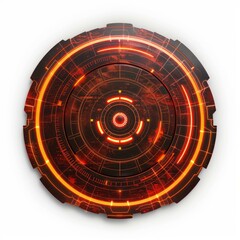 Wall Mural - round glowing sci fi digital interface showing futuristic technology