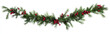 © Sitdown - festive garland featuring green pine branches and red berries, perfect for holiday decorations. Ideal for creating warm, cheerful atmosphere during Christmas season