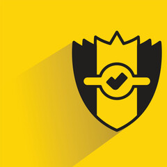 Poster - shield icon with shadow on yellow background