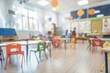 © maria_lh - A room in a kindergarten with children and a blurred background