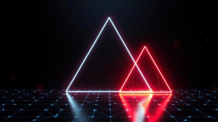 White three dimensional surface with futuristic tetrahedrons and high-tech light 3D texture, creative, geometric, light effects