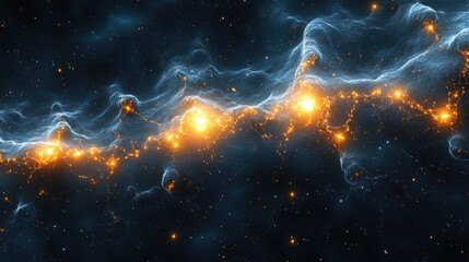 Wall Mural - Fantasy space background with swirling nebulae, distant galaxies, and a sprinkle of stardust.