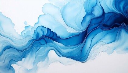 Wall Mural - blue ink abstract background with
