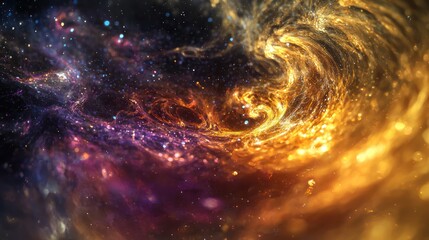 Wall Mural - A dramatic shot of a galaxy in motion, with vibrant colors and swirling patterns creating a sense of depth