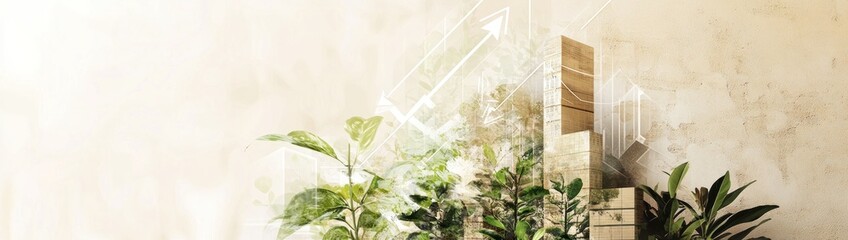 Poster - A modern architectural concept featuring greenery and natural elements.