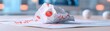 © AnuStudio - Investing mistake fail business and volatility Concept, Crumpled paper with red markings on a desk, surrounded by white balls, suggesting a creative or brainstorming process.