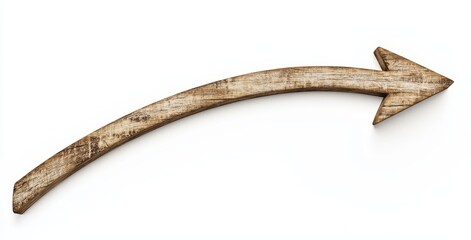 Fototapete - A wooden upward arrow graph illustrating a rising trend, cut out