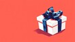 © Nathamanee - A white box with a blue ribbon on top