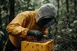 © Zaleman - A beekeeper inspecting her hive for bees and honey.