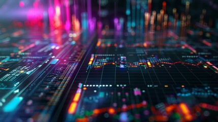 Leinwandbilder - Visual data analysis for business analysis using creative computer software. Concept of digital data for marketing analysis and investment decision making.