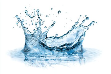 Aufkleber - Splash of blue water with bubbles isolated over a clear png background. Liquid flowing as if it is a wave.