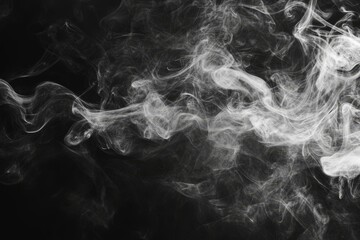 Poster - The perfect spotlight mist effect on an isolated black background with dry ice smoke clouds.
