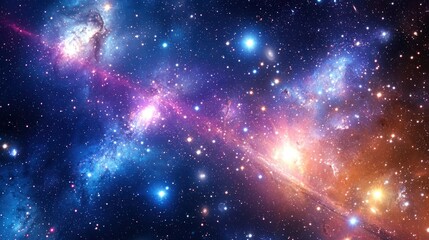 Wall Mural - A stunning visualization of a cosmic web, featuring interconnected strands of galaxies and stars