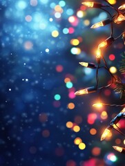 Wall Mural - abstract background christmas lights garland