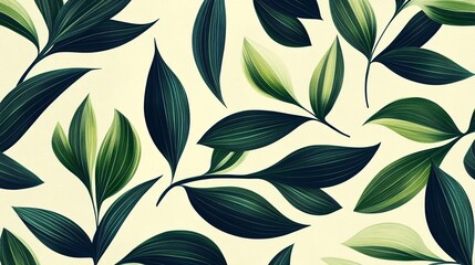 Minimalistic design showcasing simple organic plant motifs.