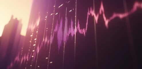 Poster - Abstract visualization of sound waves against a cityscape backdrop.