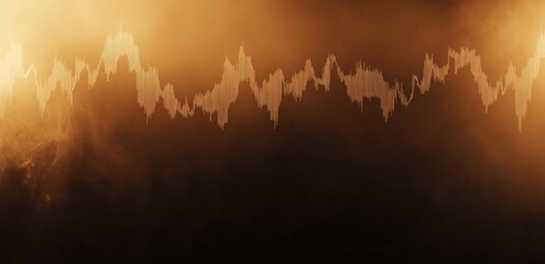 Fototapete - Abstract representation of sound waves against a smoky background.