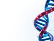 © ai tekno koncept - red and blue dna double helix , high tech genetic strand, biology and technology, biotechnology and genetics research.on a grey background