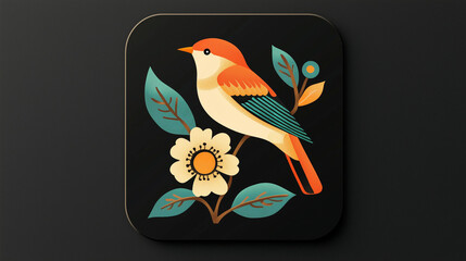 bird, animal, vector, tree, branch, illustration, nature, parrot, cartoon, love, cute, design, birds