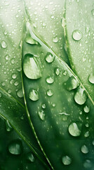 Wall Mural - Aloe vera, close-up of water drops on leaves, fresh and natural background