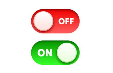 Wall Mural - on off switch button ui isolated white background. vector